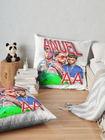 Anuel Aa Vintage Throw Pillow Official Anuel AA Merch